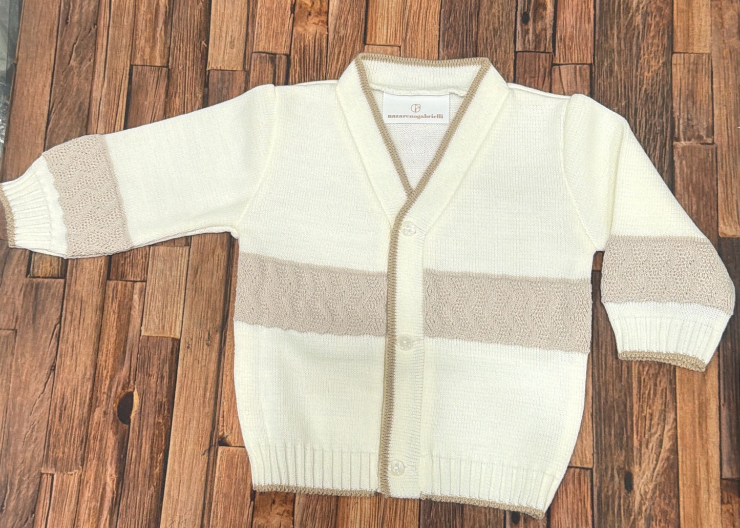Giacchina Neonato Nazareno Gabrielli NG743/1 in Misto Lana 50% Lana 50% Acrilico
