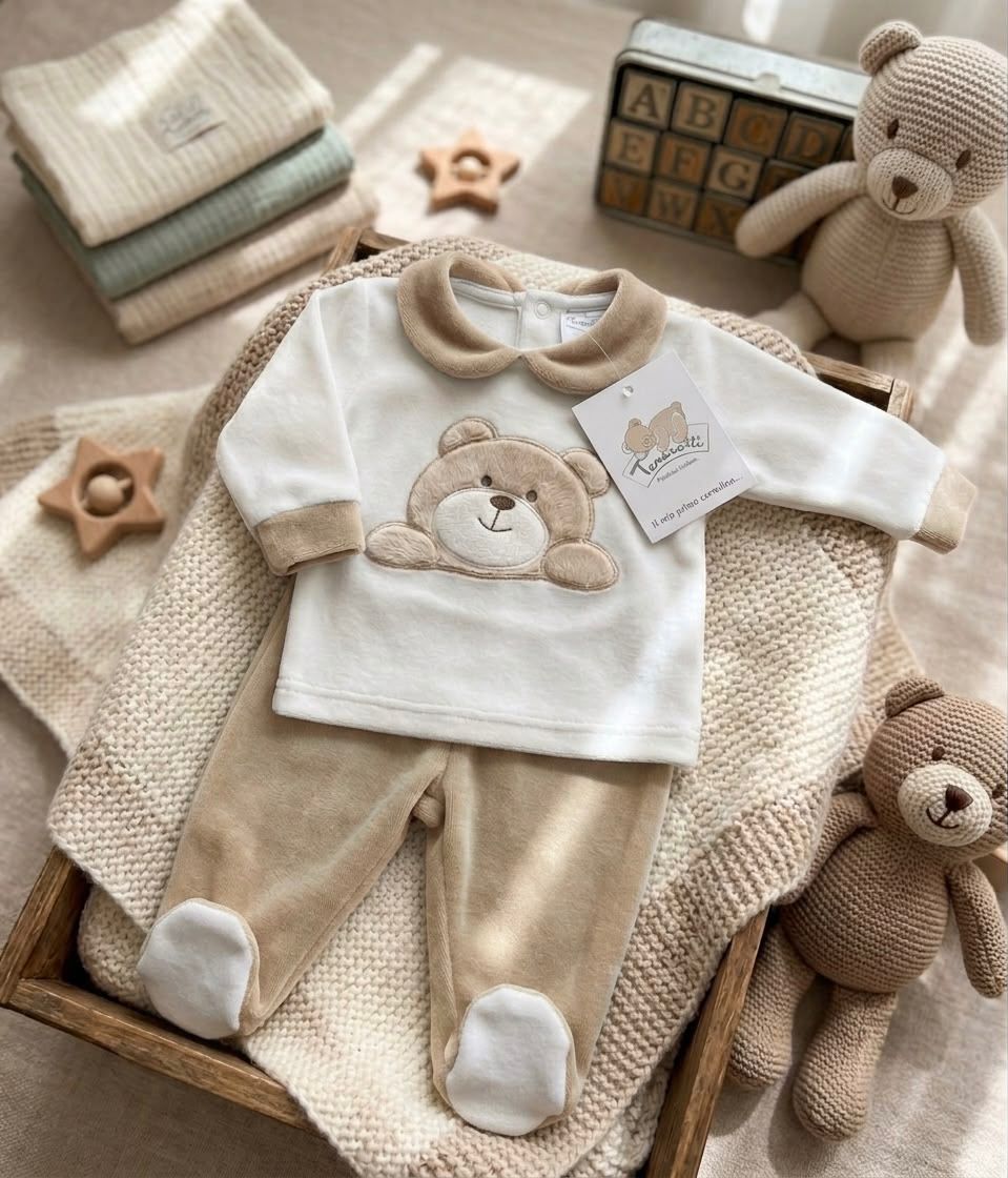 Completo Neonato con Ghettina in Ciniglia Orsetto – Art. 31/510