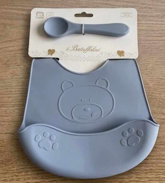 Bavetta in Silicone con Posata per Neonato – Impermeabile | i Batuffolini