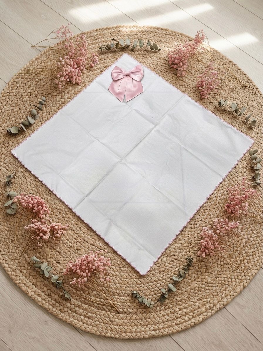 Quadrato in Cotone con Fiocco Art. 517 – Percalla Neonato