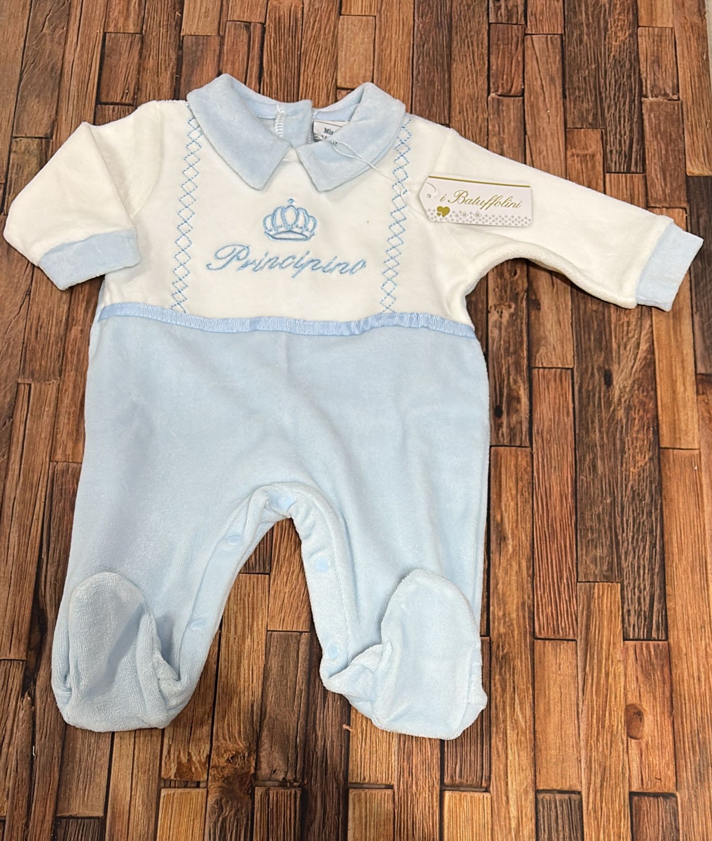 Tutina Neonato in Ciniglia Principino – I Batuffolini Art. B524/M13