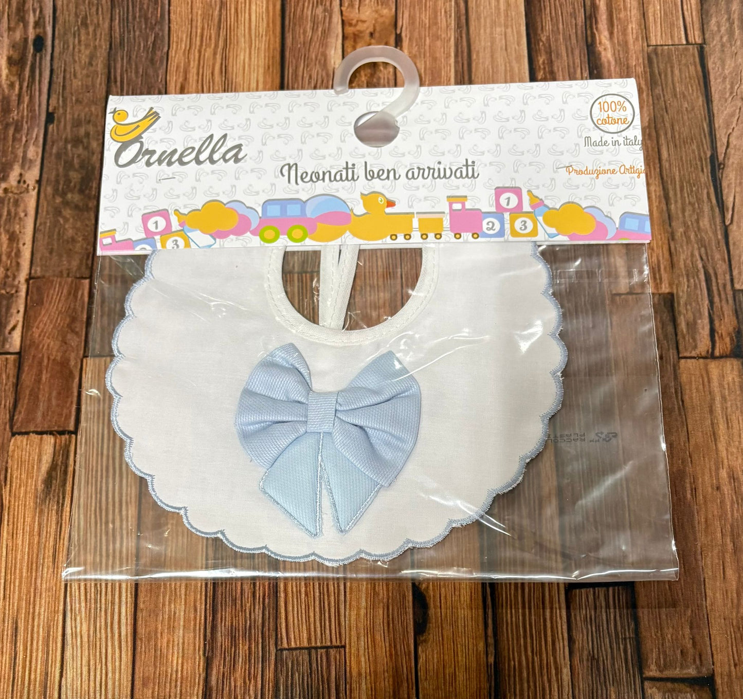 Bavetta Fiocco Ornella in 100% Cotone – Eleganza per Neonati
