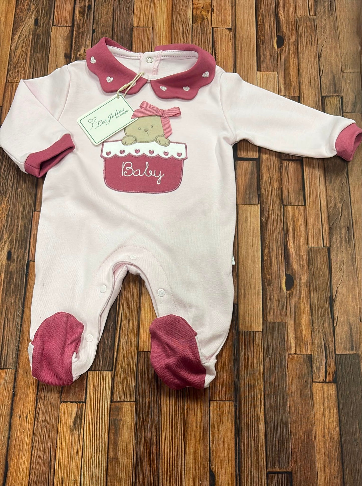 Tutina Neonata in Caldo Cotone Les Jolies – Orsetto Ricamato