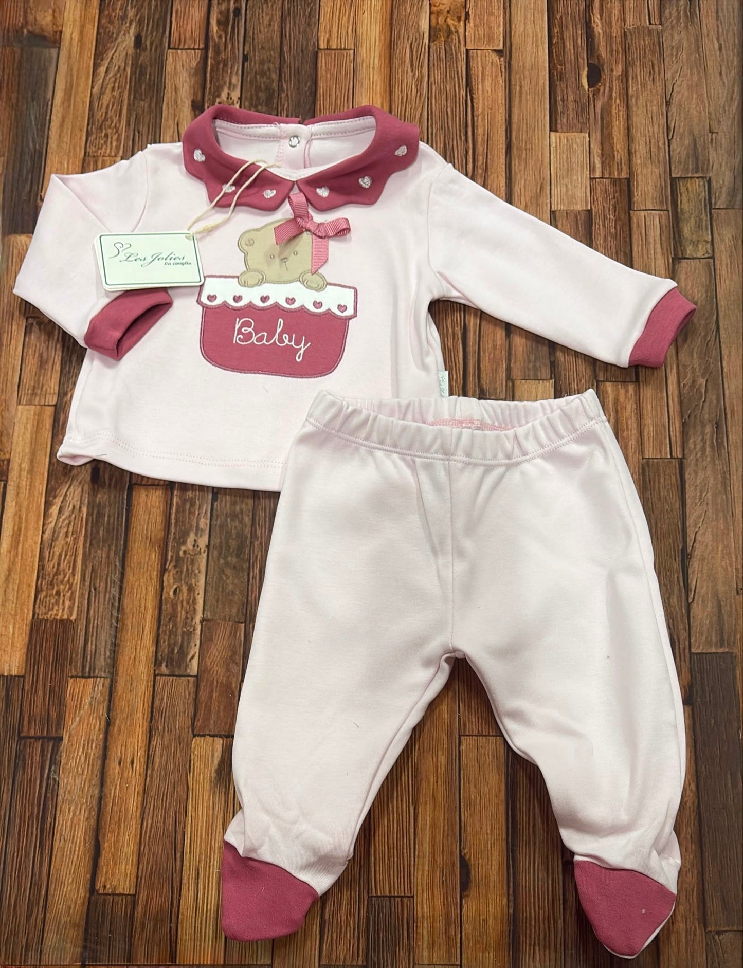 Clinico Neonata in Caldo Cotone Les Jolies – Orsetto Ricamato