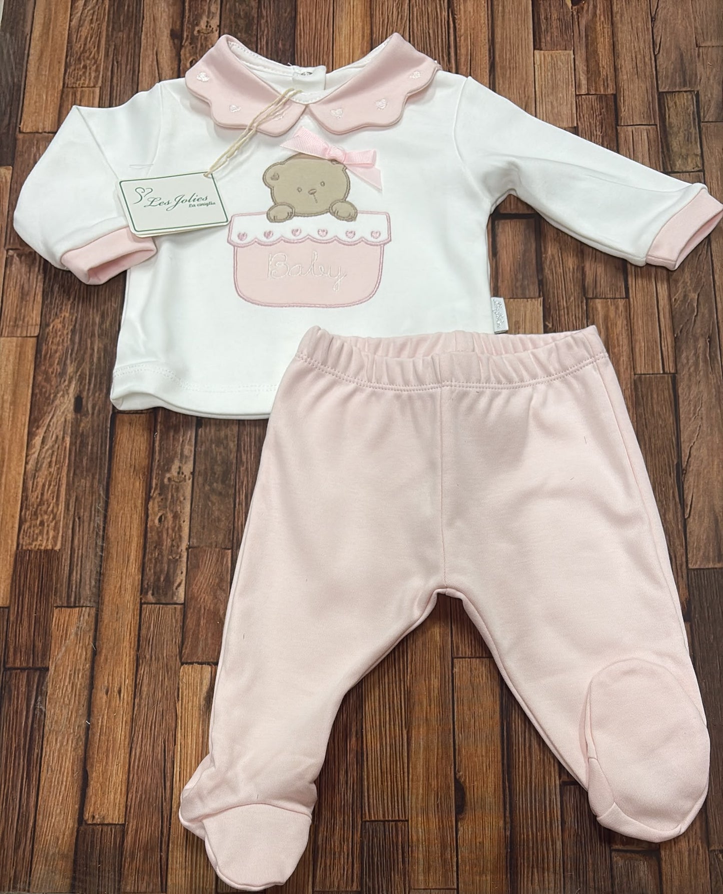 Clinico Neonata in Caldo Cotone Les Jolies – Orsetto Ricamato