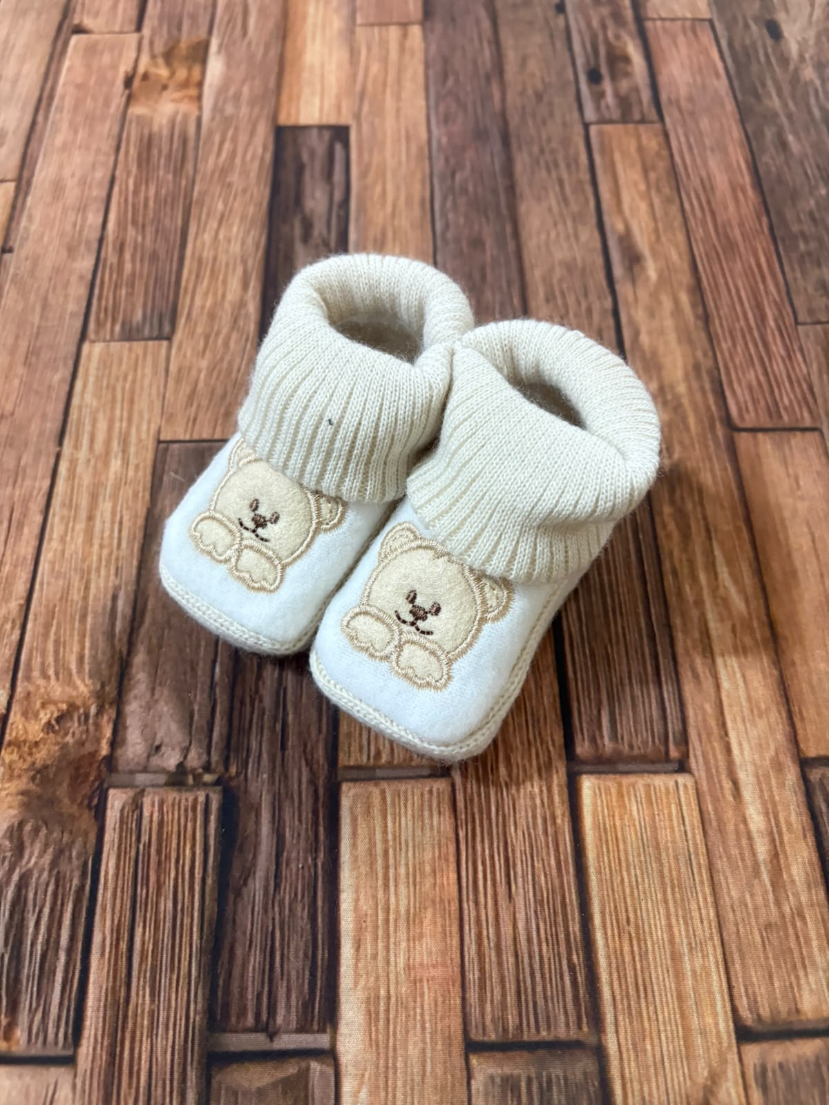 Scarpine Neonato Caldo Cotone con Orsetto Ricamato – Modello 3