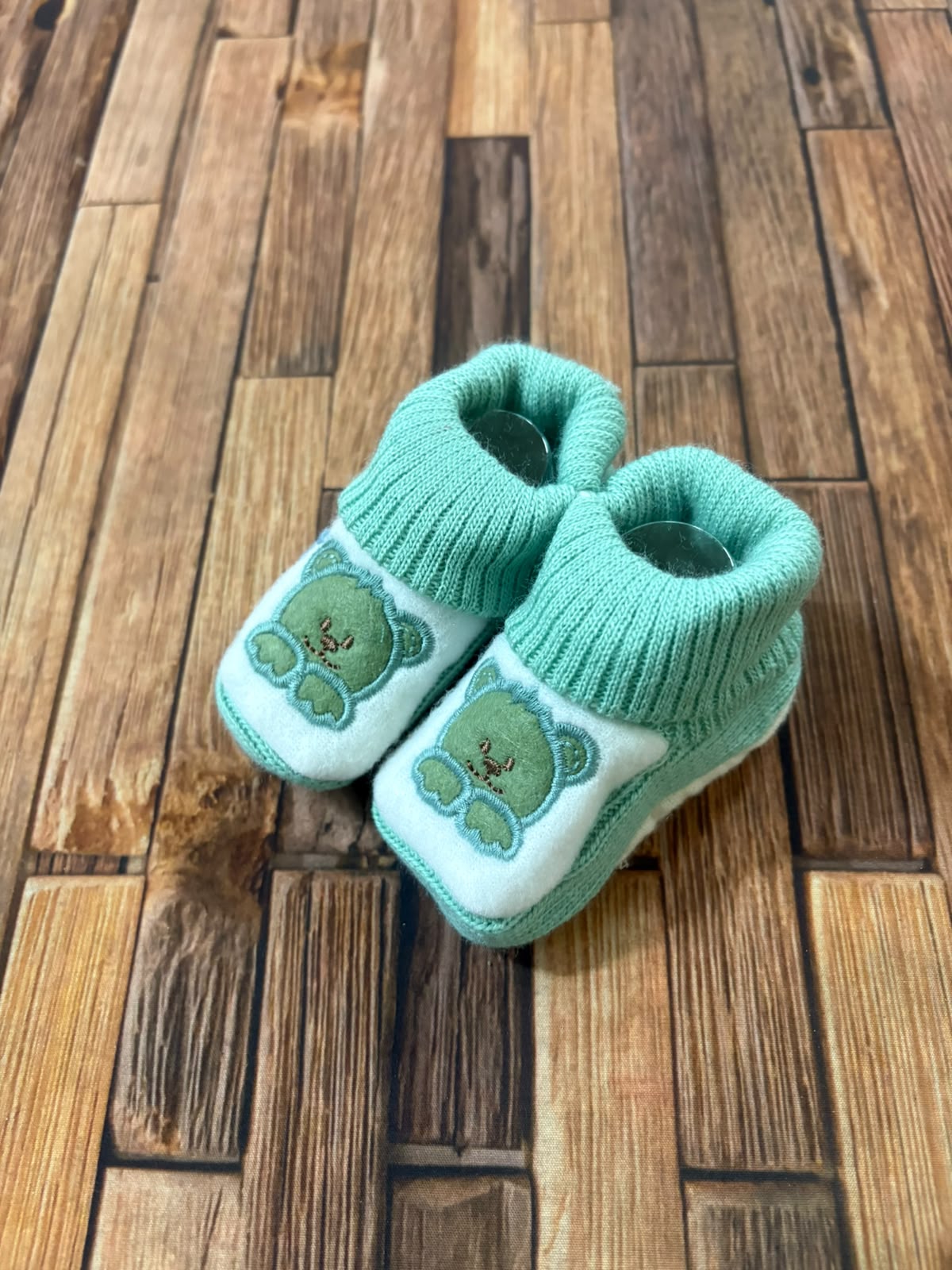 Scarpine Neonato Caldo Cotone con Orsetto Ricamato – Modello 3
