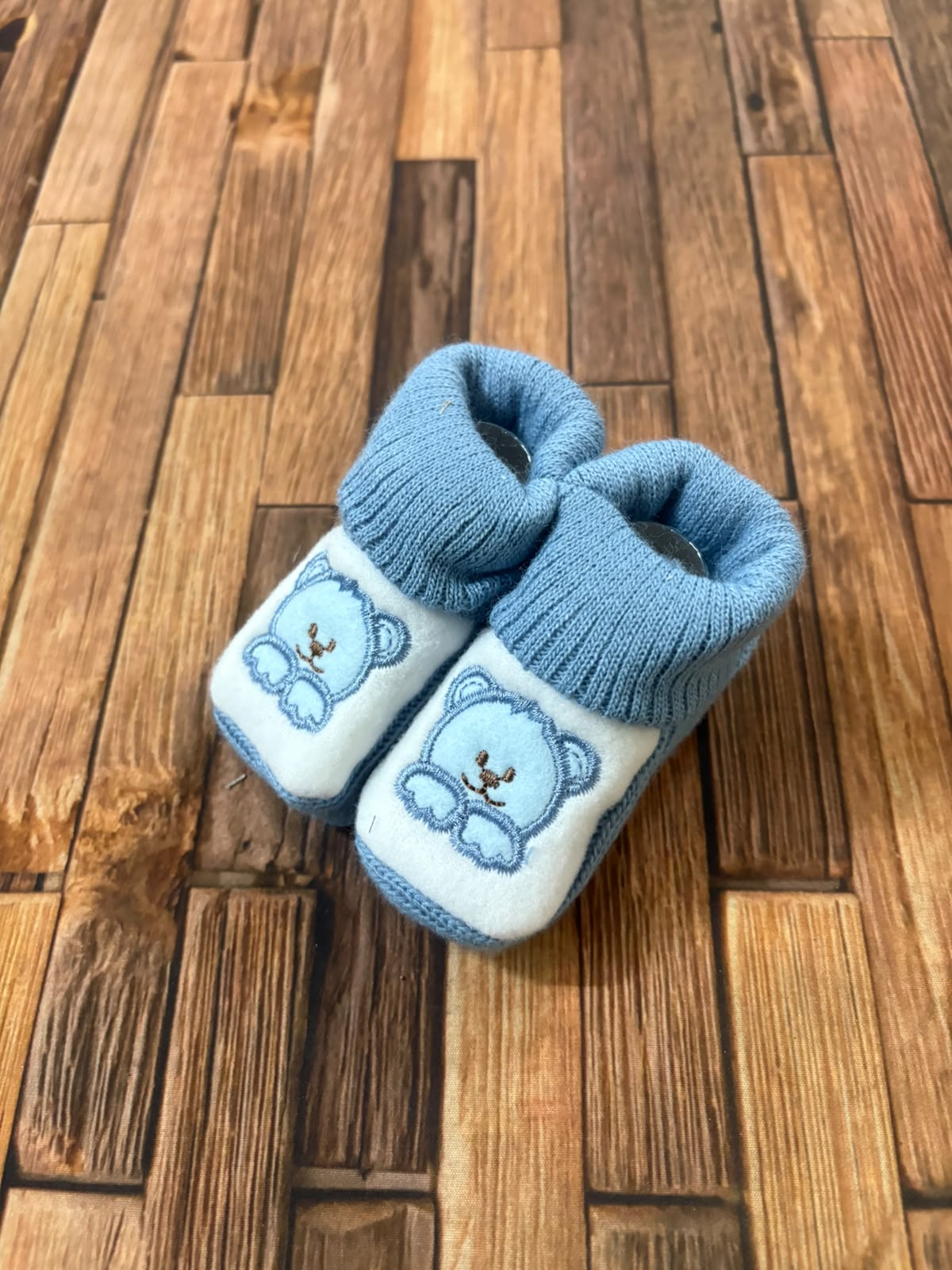 Scarpine Neonato Caldo Cotone con Orsetto Ricamato – Modello 3