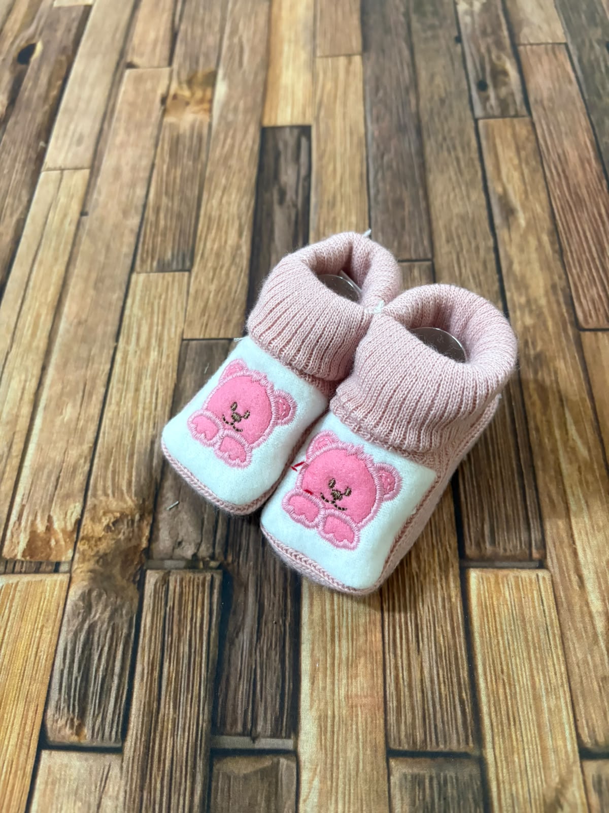 Scarpine Neonato Caldo Cotone con Orsetto Ricamato – Modello 3