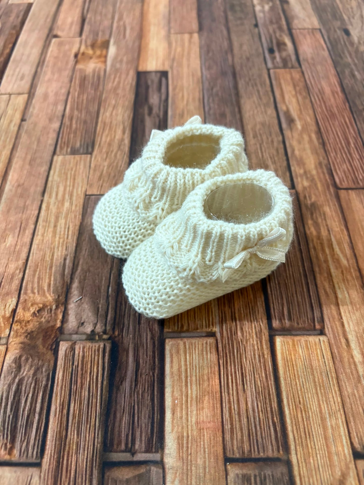 Scarpine Neonato in Lana con Fiocchetto – Modello 4