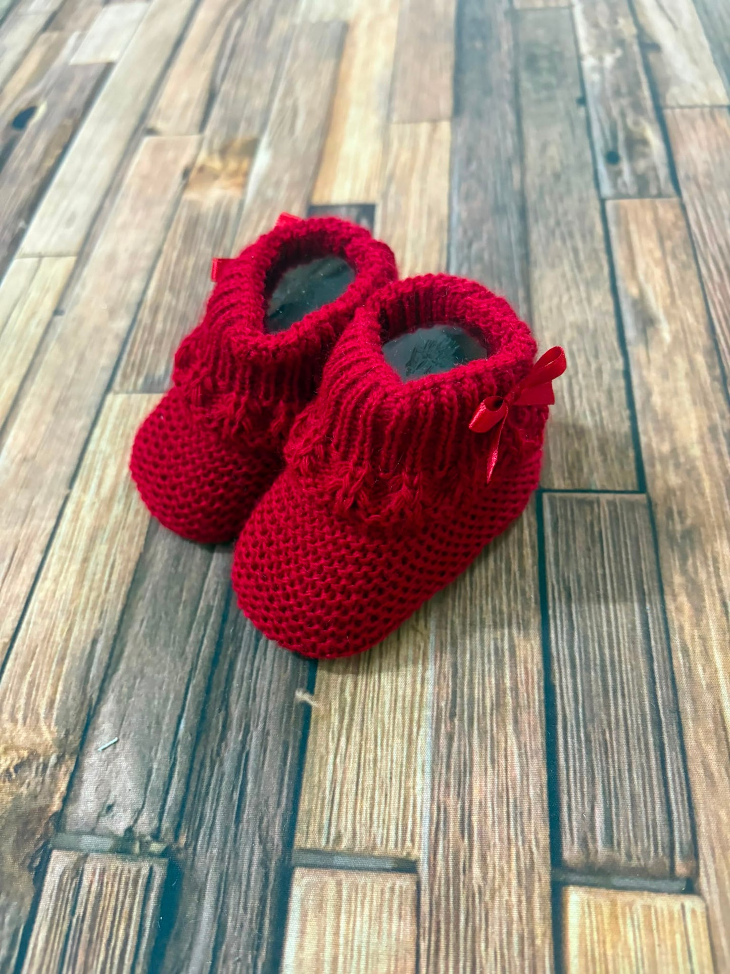 Scarpine Neonato in Lana con Fiocchetto – Modello 4