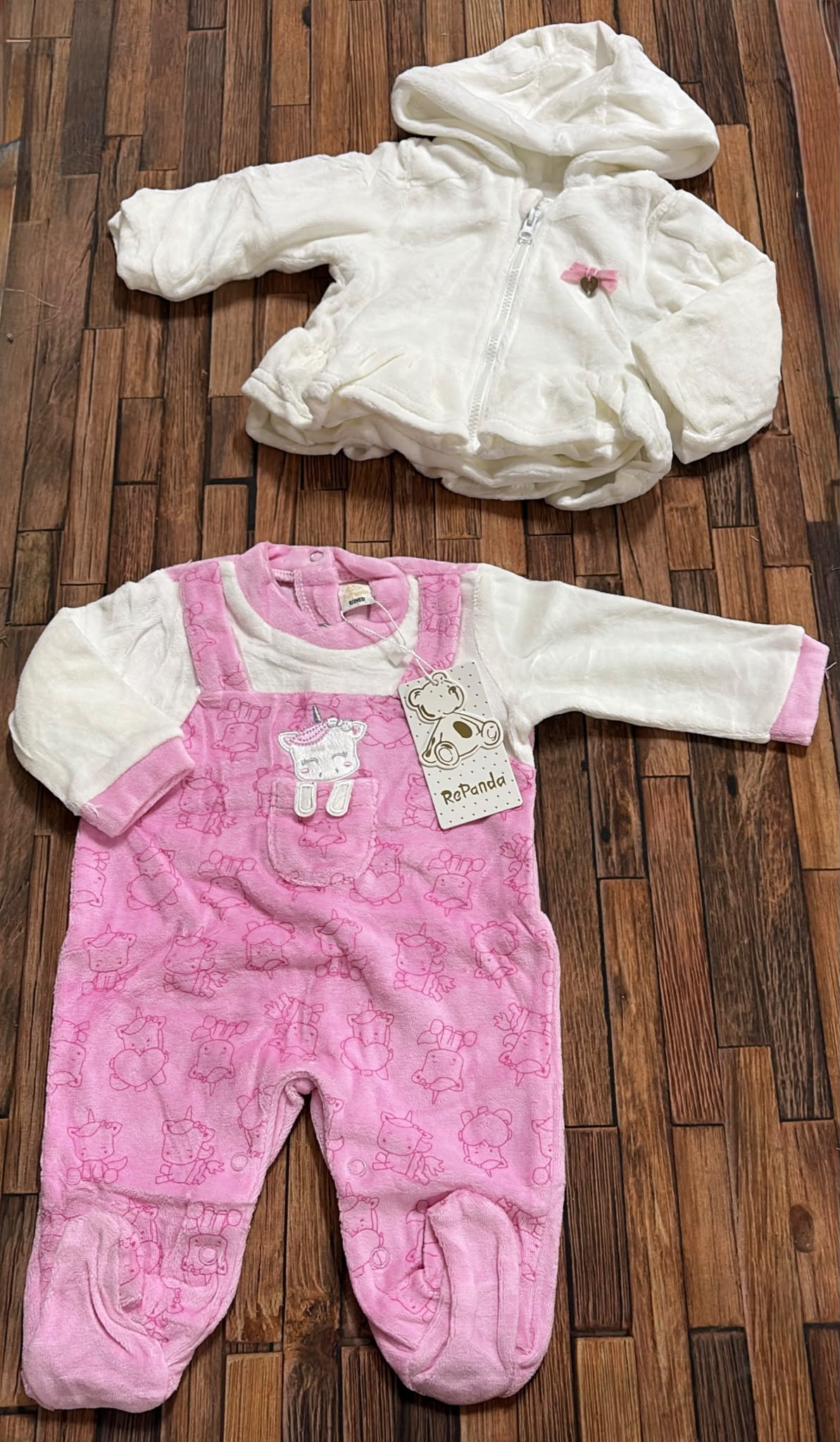 Tutina Neonato in Ciniglia con Felpa Imbottita RePanda RB-558