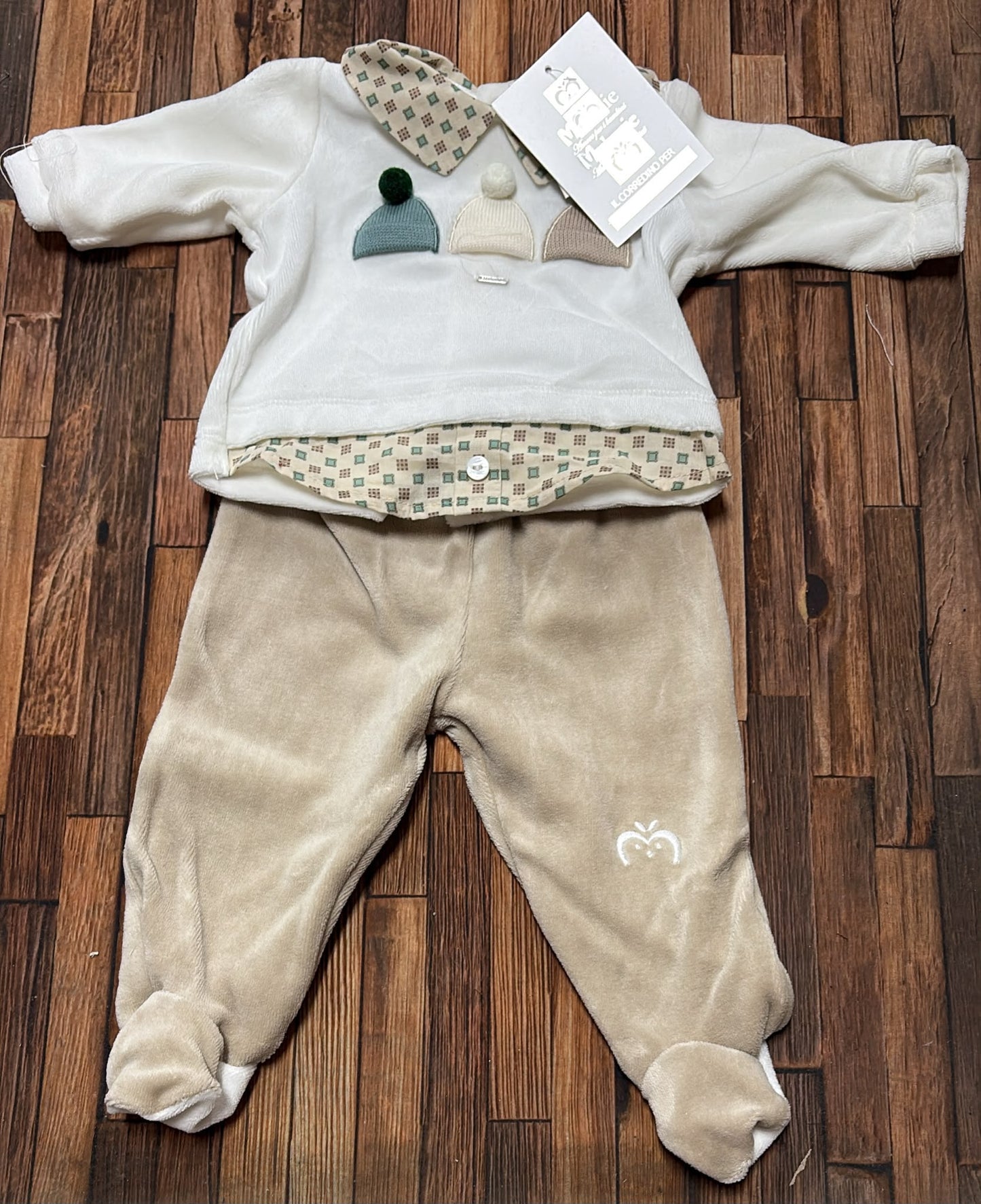 Completo Spezzato in Ciniglia Neonato Melanie SC106