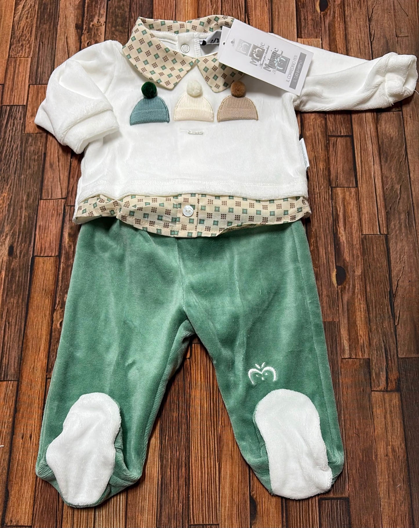 Completo Spezzato in Ciniglia Neonato Melanie SC106