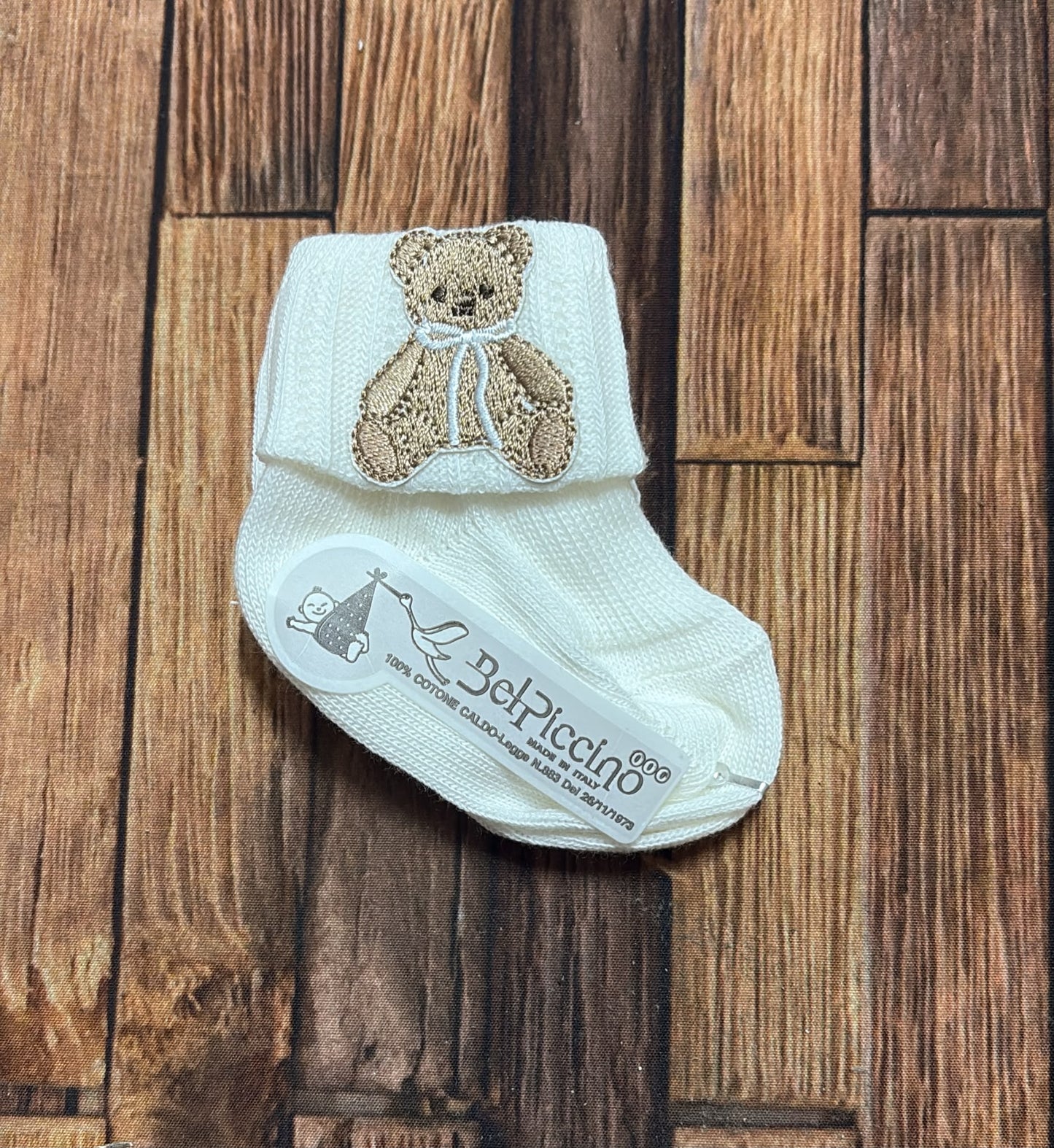 Calzini Neonato in Filo con Orsetto Bel Piccino 4368T/20