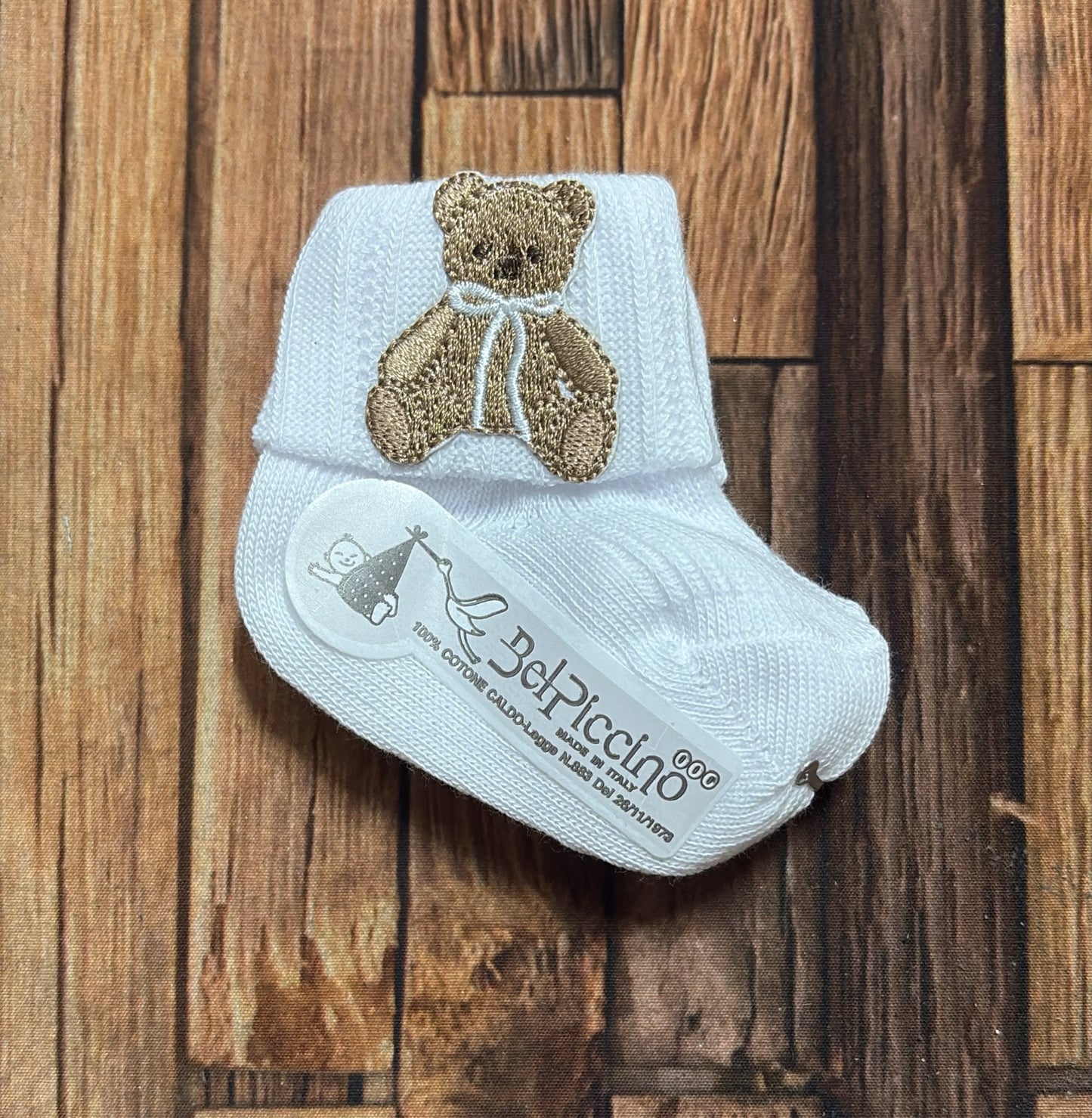 Calzini Neonato in Filo con Orsetto Bel Piccino 4368T/20