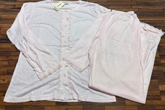 Pigiama Donna Aperto Avanti con Pizzo K-698