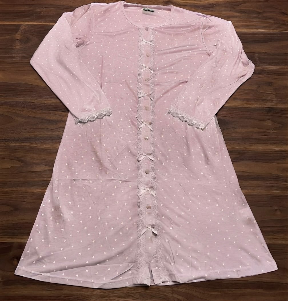 Camicia da Notte Aperta Avanti con Pizzo K-699