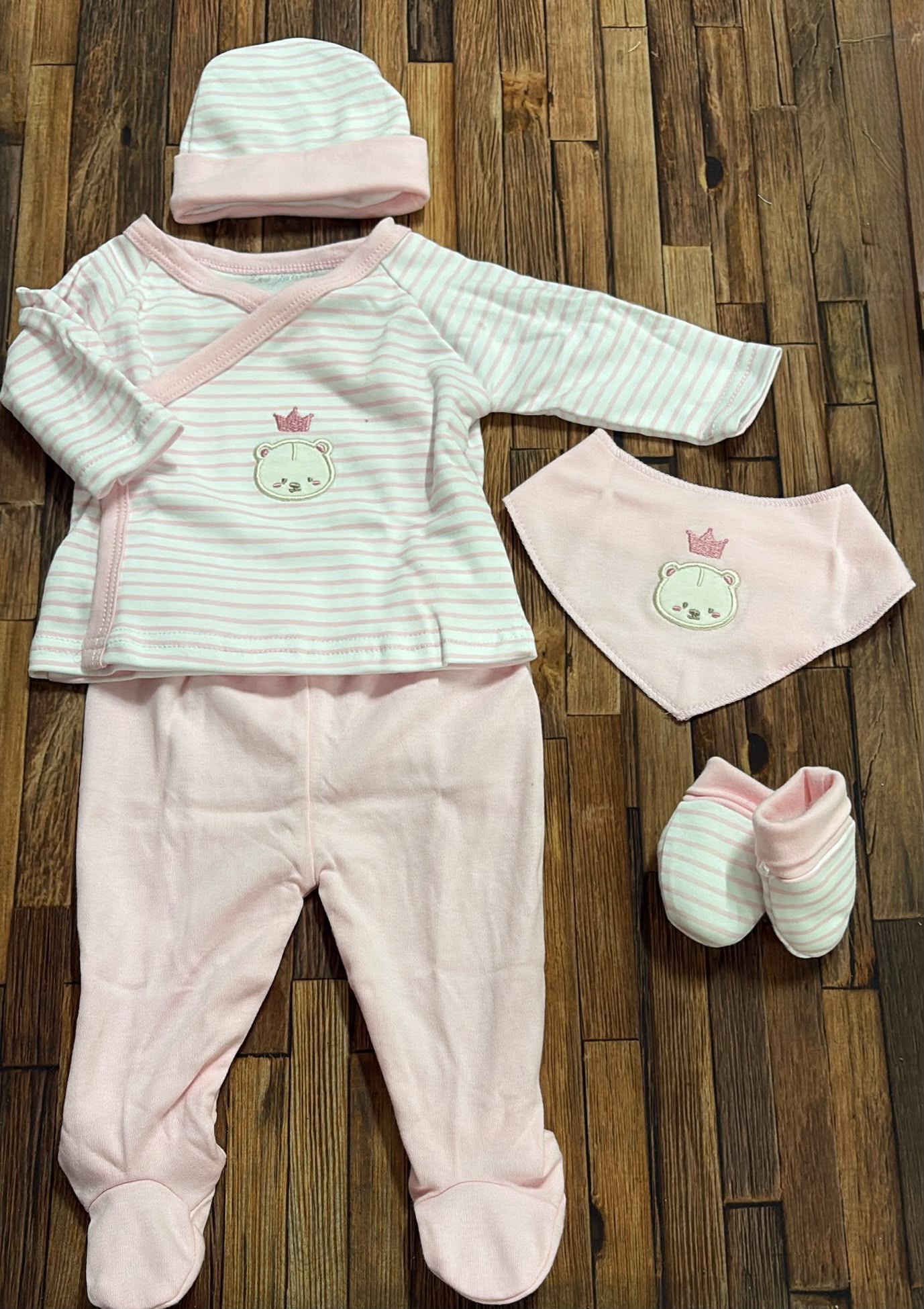 Set Nascita Neonata 5 Pezzi in Cotone Les Jolies LJ-3591 Dis.2