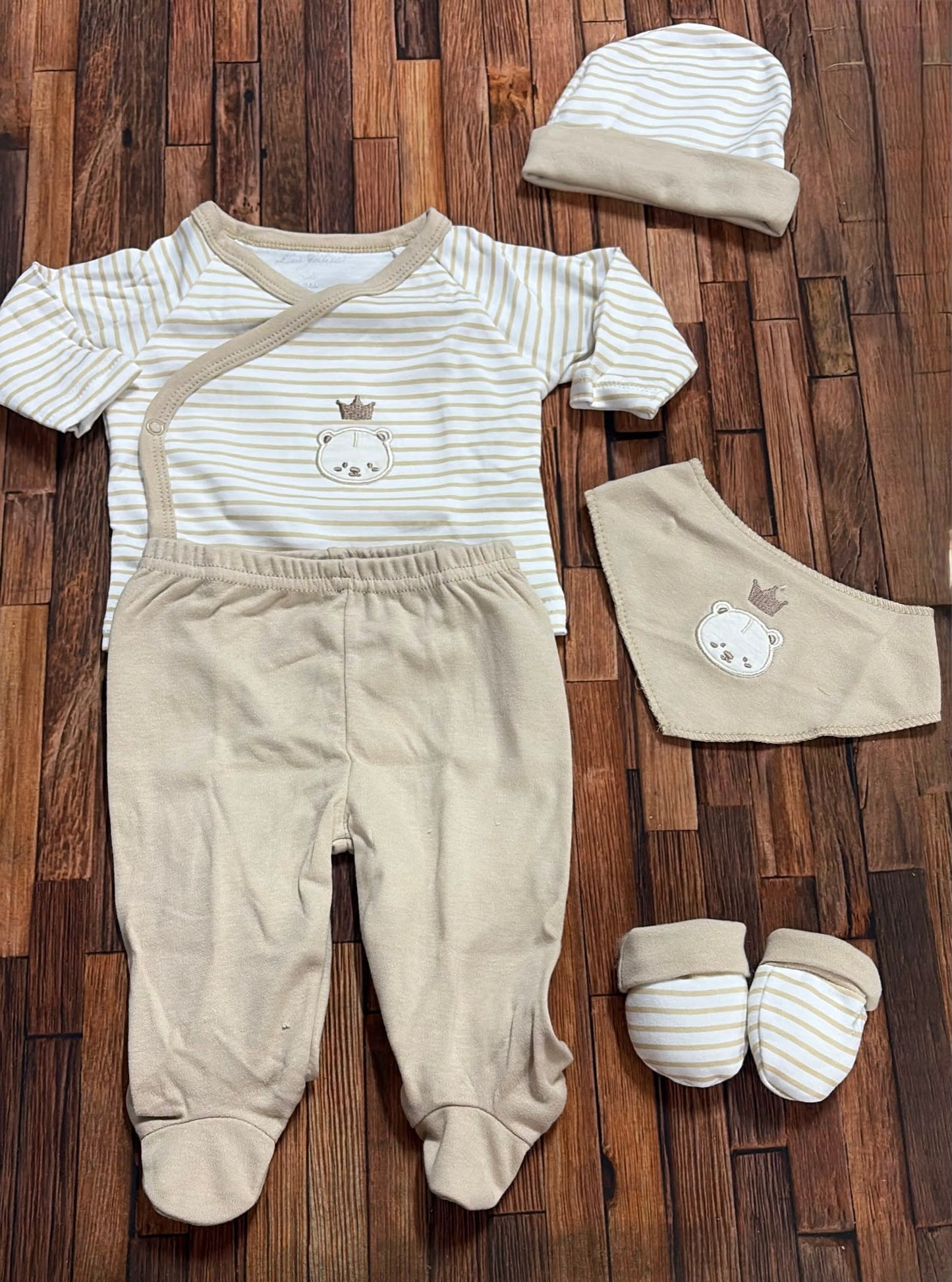 Set Nascita Neonata 5 Pezzi in Cotone Les Jolies LJ-3591 Dis.2