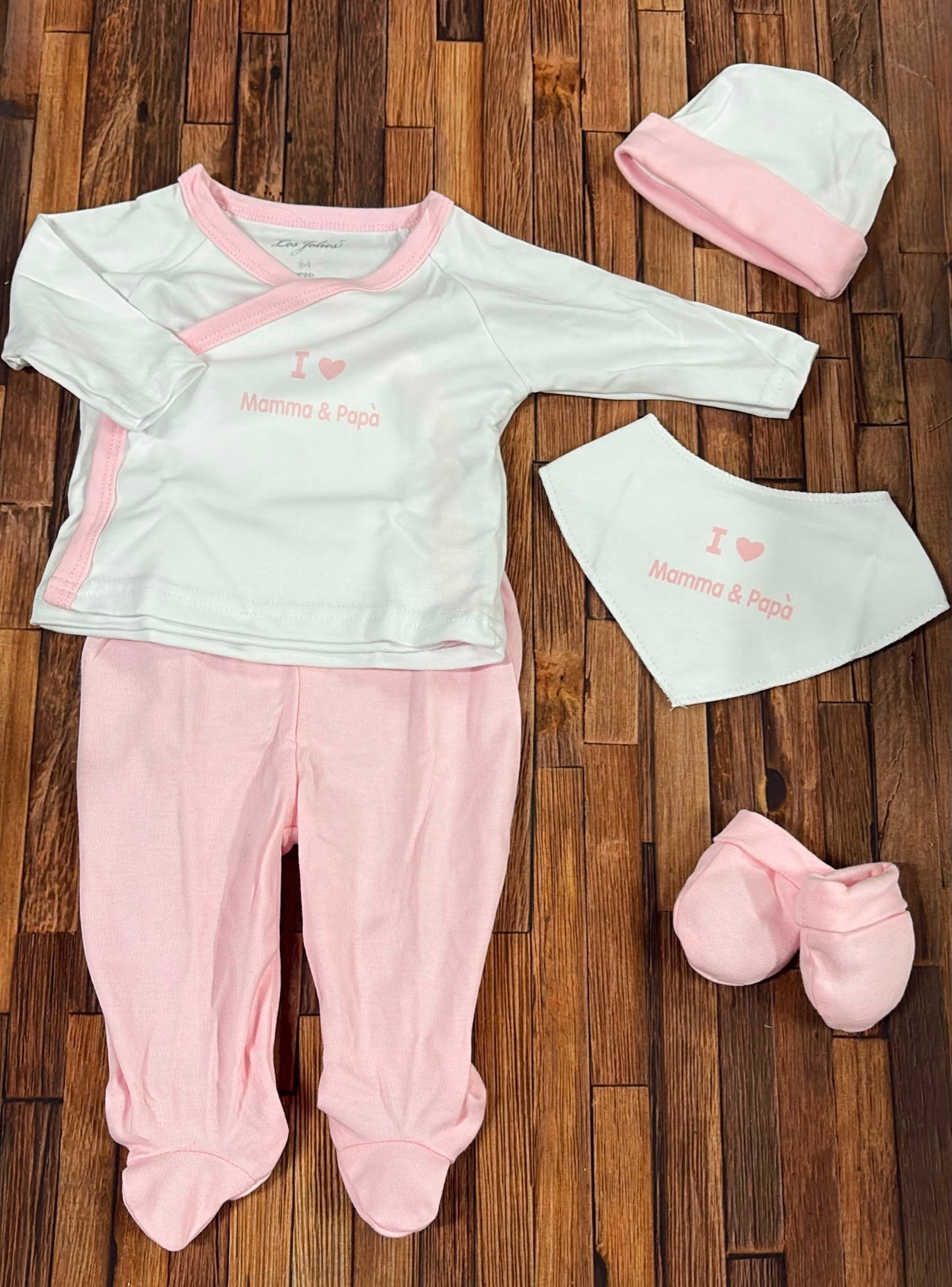 Set Nascita Neonato 5 Pezzi in Caldo Cotone Les Jolies LJ-3591 Dis.3