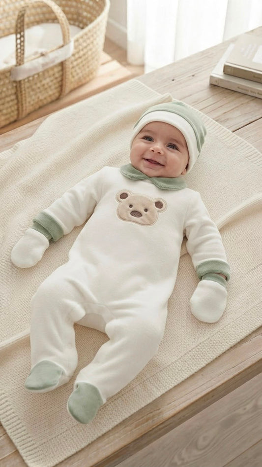 Set Tutina in Ciniglia con Cappellino e Muffole Preziosini PRXS506/5M