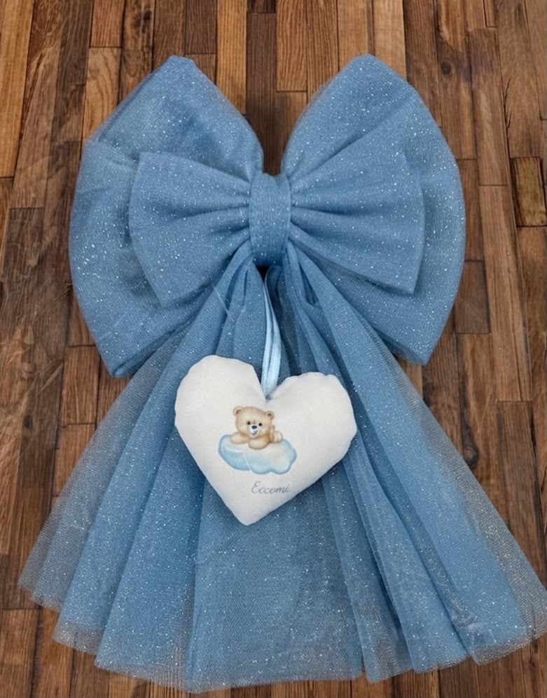 Coccarda Nascita con Fiocco e Cuore Irge IR1040