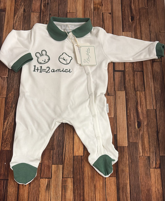 Tutina Neonato in Interlock “1+1=2 Amici” – Les Jolies