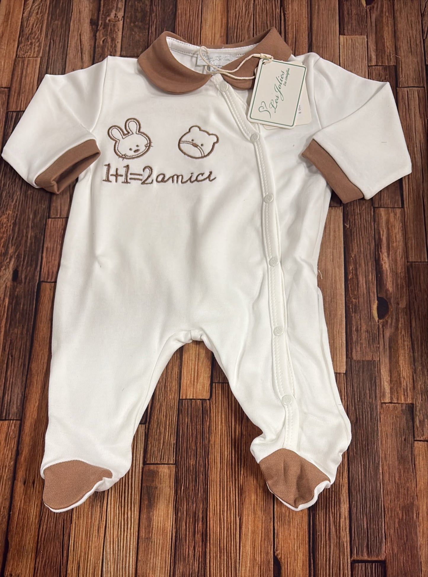 Tutina Neonato in Interlock “1+1=2 Amici” – Les Jolies