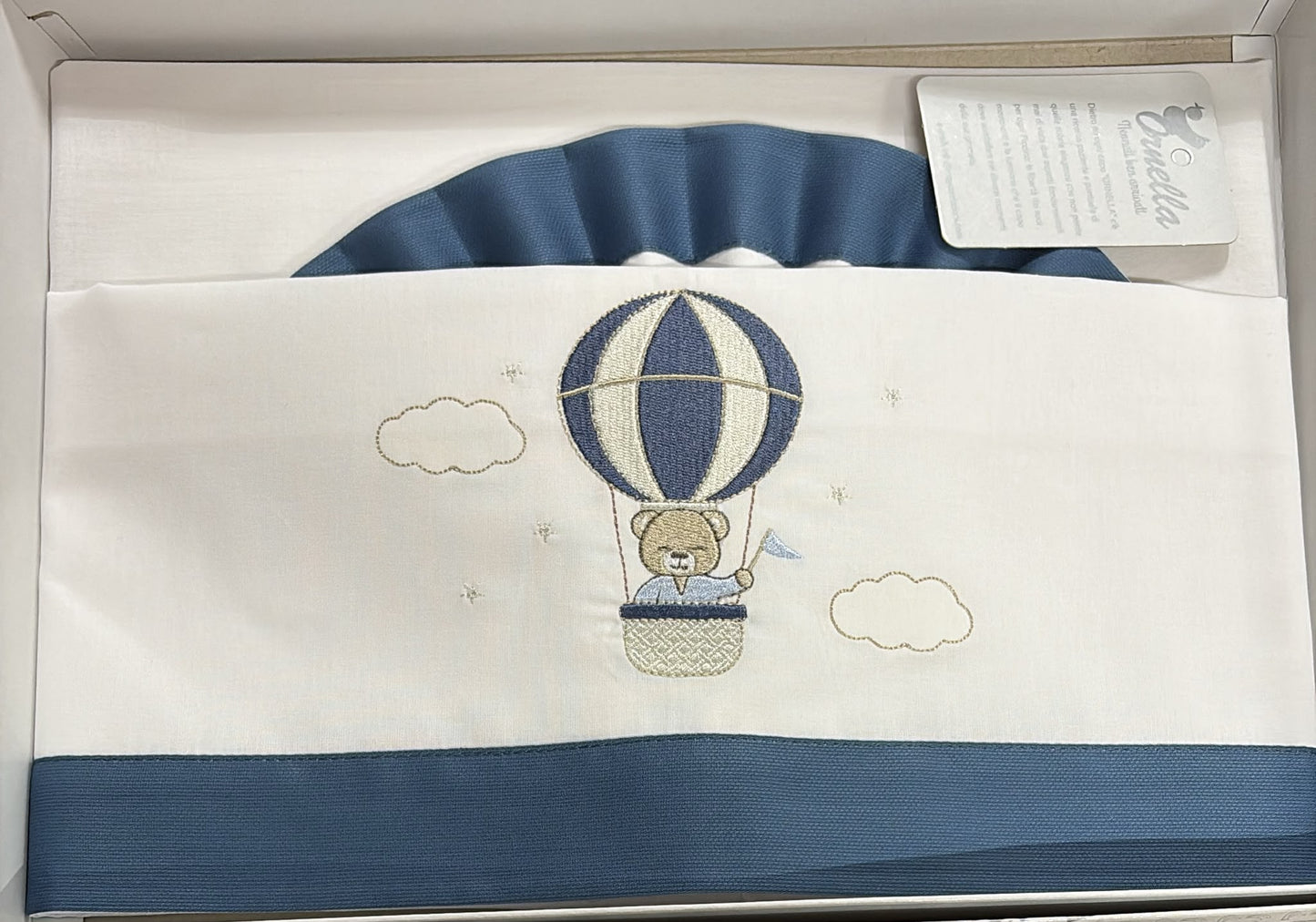 Lenzuola Passeggino Cotone Orsetto Mongolfiera Ornella LC016