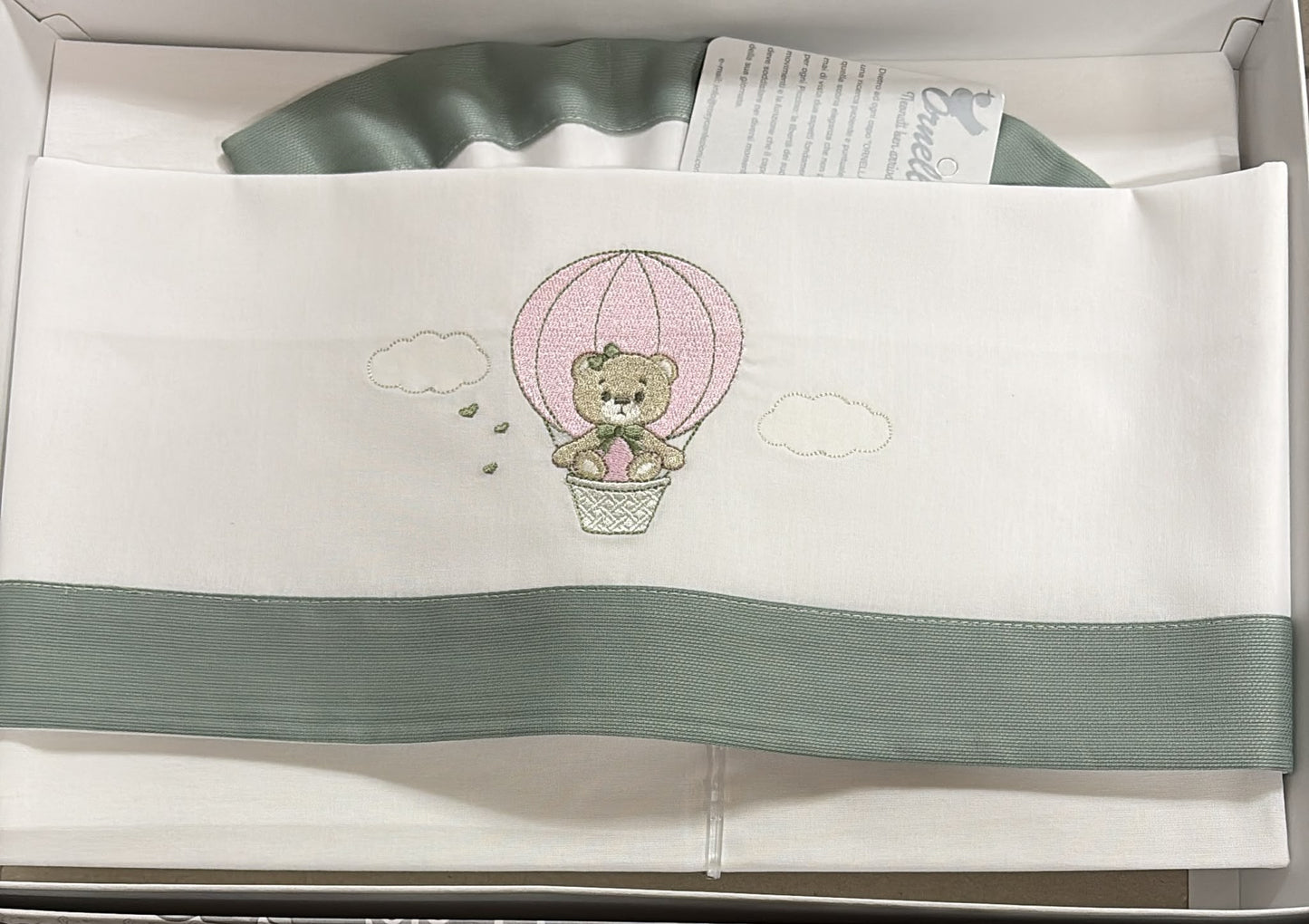 Lenzuola Passeggino Cotone Orsetto Mongolfiera Ornella LC016