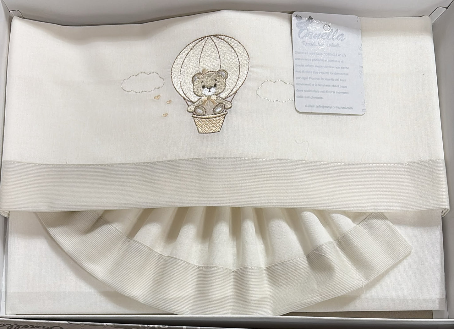 Lenzuola Passeggino Cotone Orsetto Mongolfiera Ornella LC016