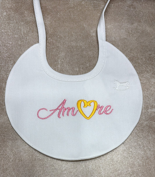 Bavetta Neonato Ricamata "Amore"