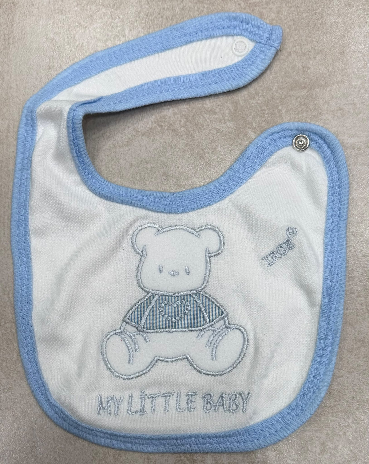 Bavetta Neonato in Cotone Ricamata Irge – Orsetto “My Little Baby”