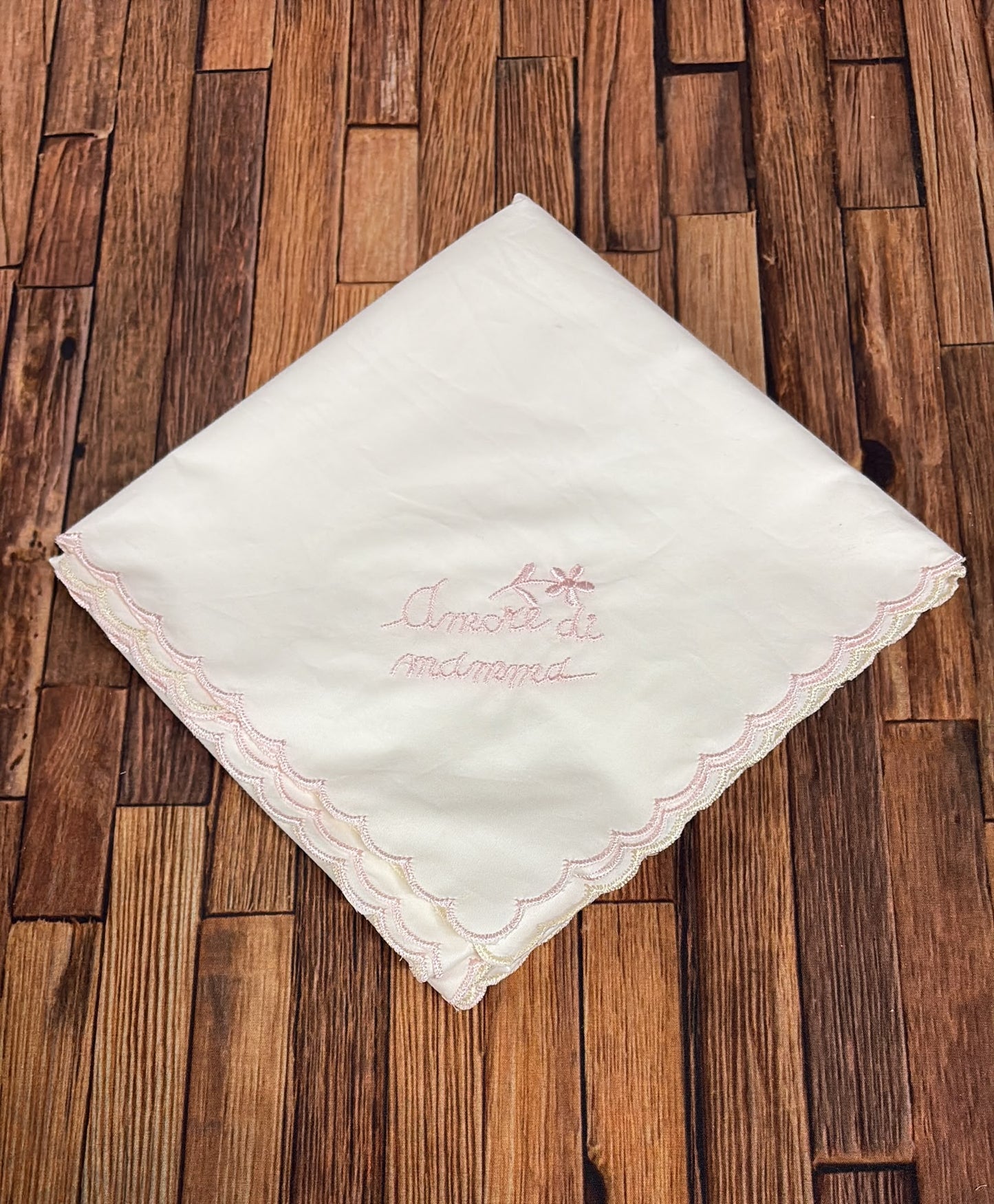 Set 3 Quadrati Neonato Ricamati “Amore di Mamma e Papà”