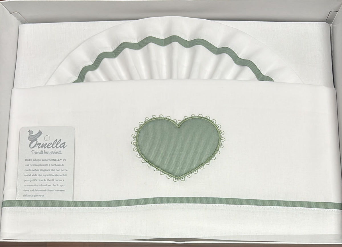 Completo Lenzuola Passeggino Ornella Cuore – Art. LC015-105R