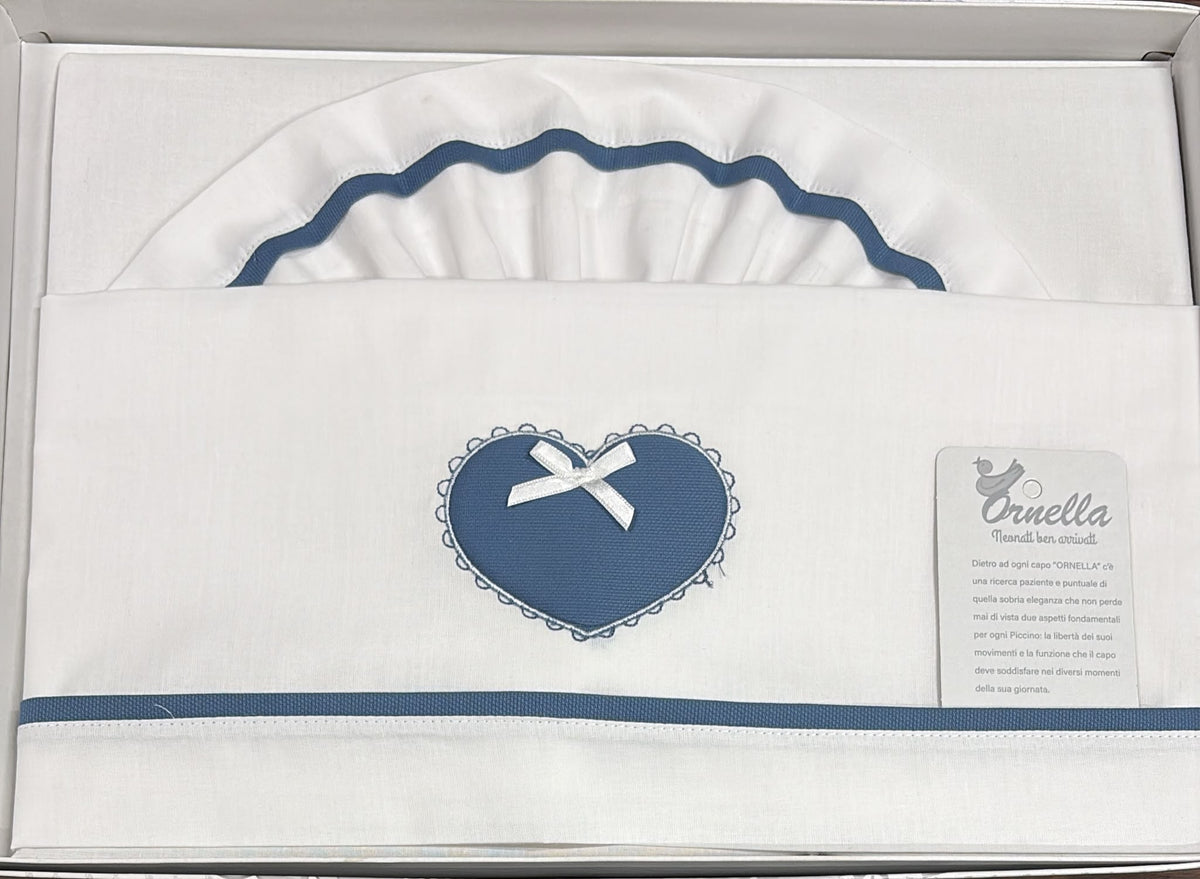 Completo Lenzuola Passeggino Ornella Cuore – Art. LC015-105R