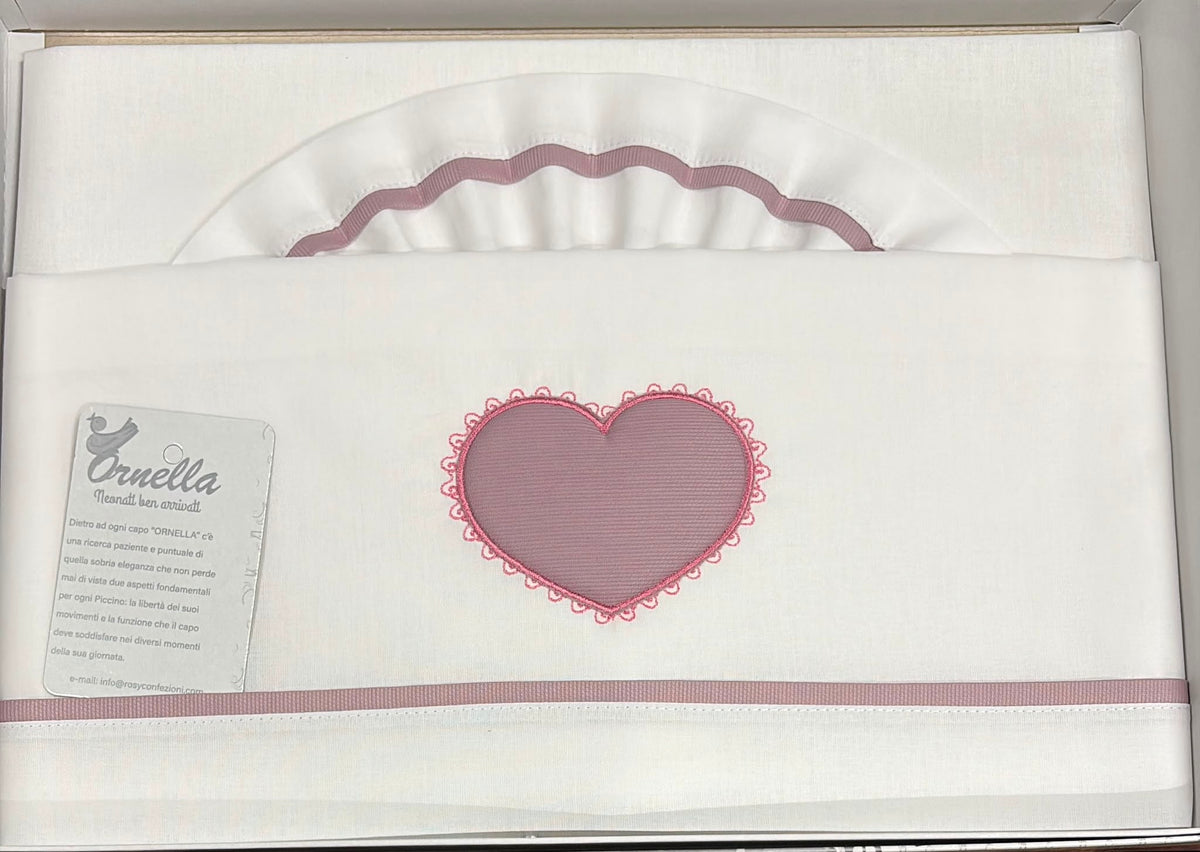 Completo Lenzuola Passeggino Ornella Cuore – Art. LC015-105R