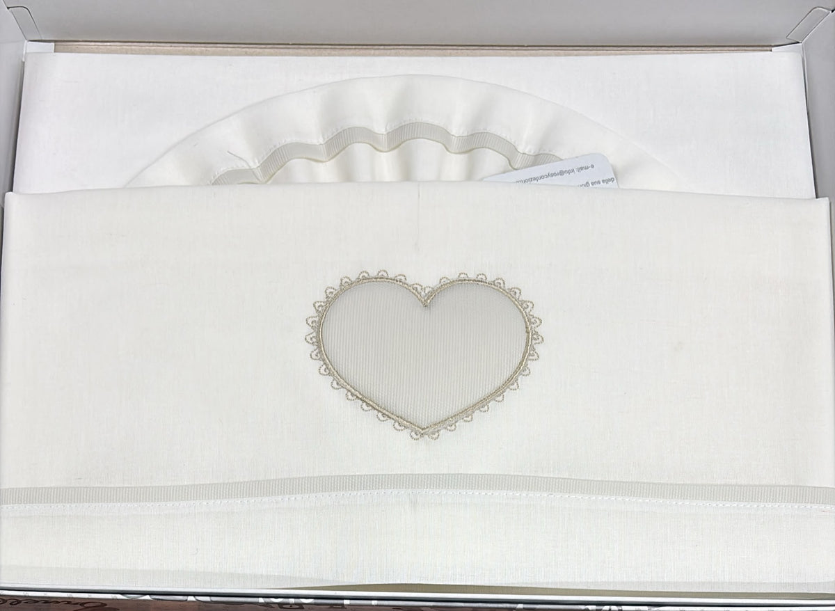 Completo Lenzuola Passeggino Ornella Cuore – Art. LC015-105R