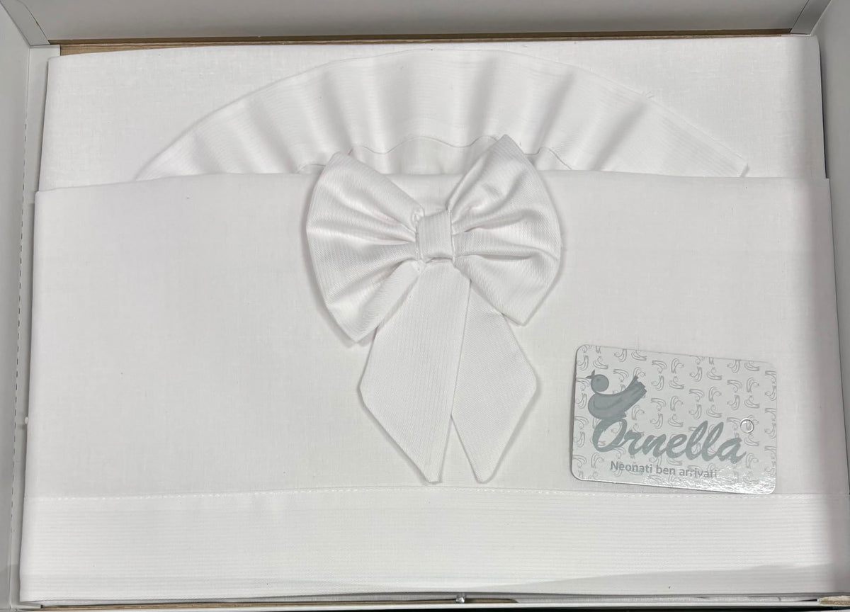 Completo Lenzuola Culla 3 Pezzi 100% Cotone con Fiocco – Ornella Art. LC015-104
