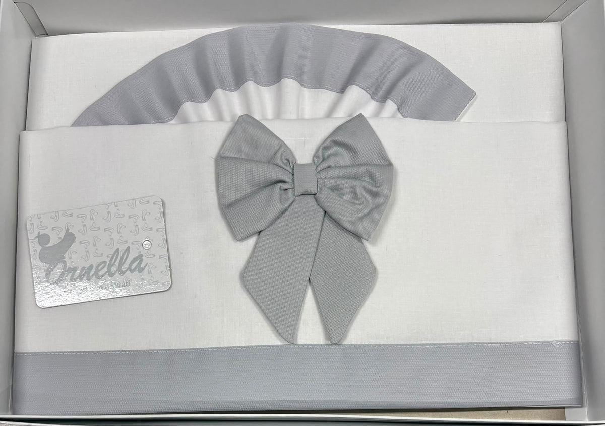 Completo Lenzuola Culla 3 Pezzi 100% Cotone con Fiocco – Ornella Art. LC015-104
