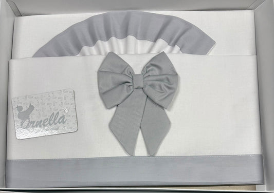 Completo Lenzuola Culla 3 Pezzi 100% Cotone con Fiocco – Ornella Art. LC015-104