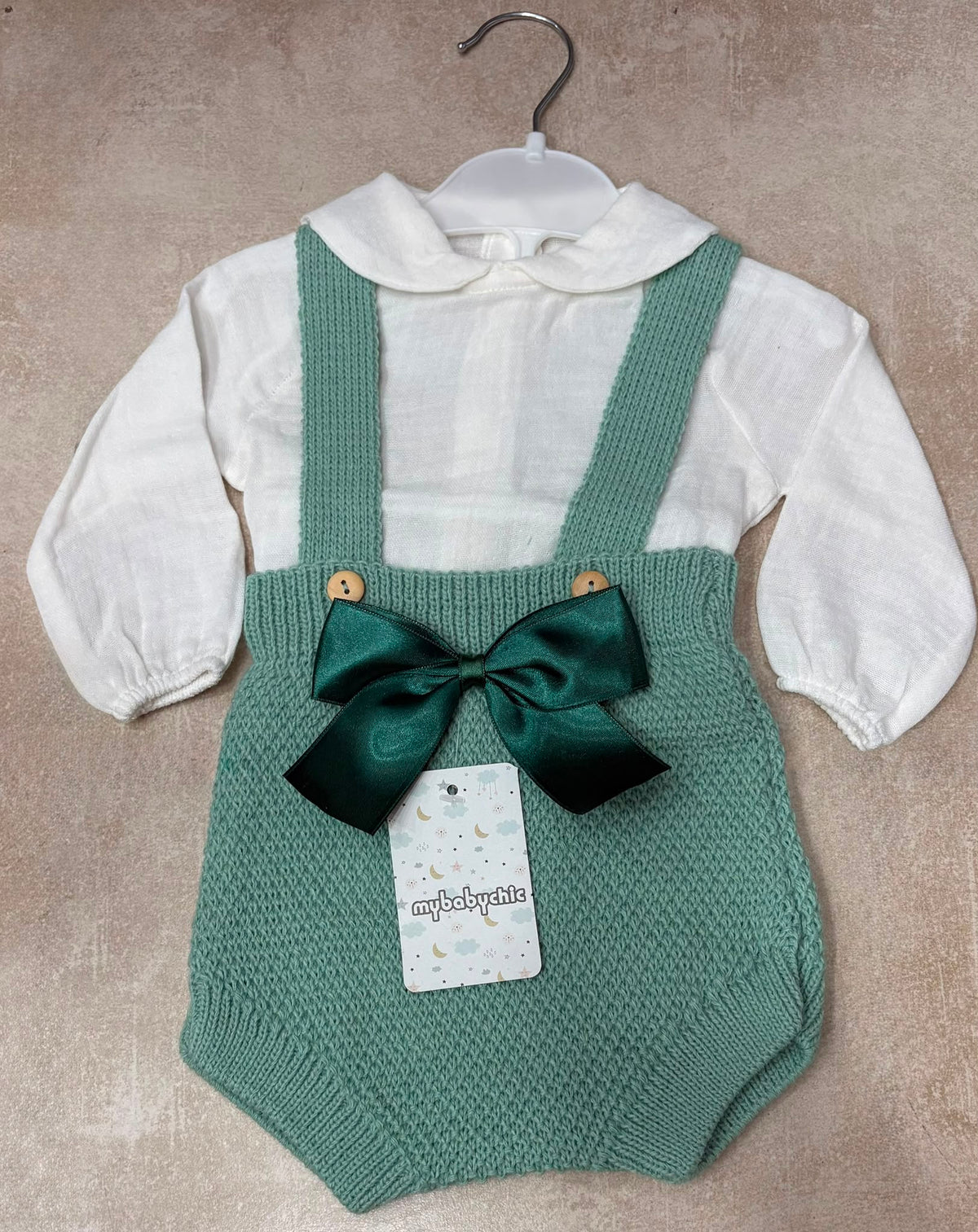 Pagliaccetto Neonato in Maglia con Camicia My Baby Chic – Art. 2480