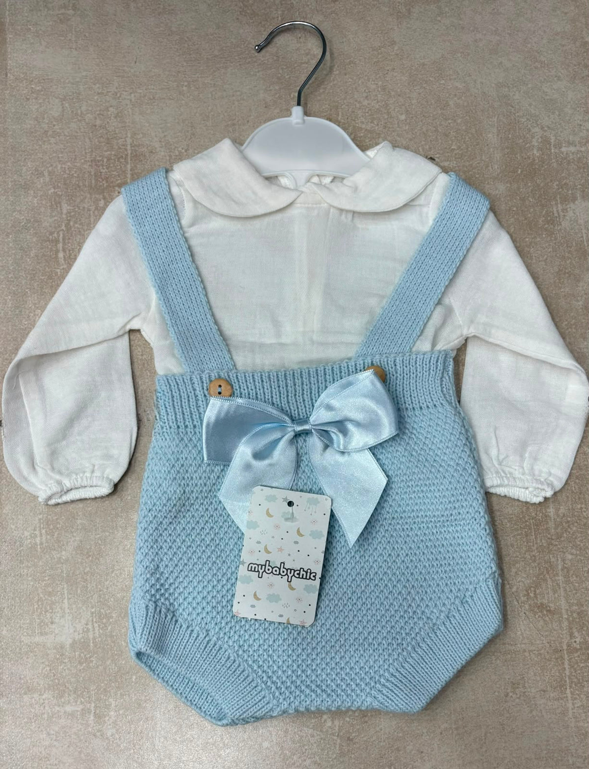 Pagliaccetto Neonato in Maglia con Camicia My Baby Chic – Art. 2480