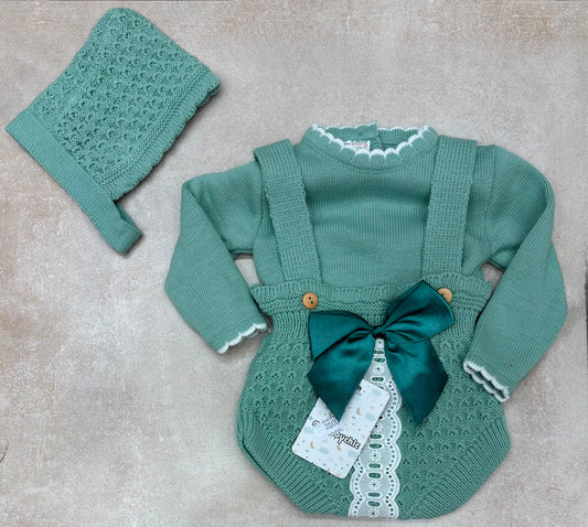 Completo 3 Pezzi Neonata in Maglia My Baby Chic – Art. 2488