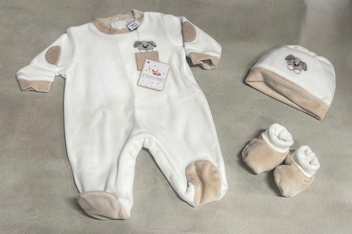 Set Nascita Maschietto in Ciniglia “I Preziosini” – 3 Pezzi M5