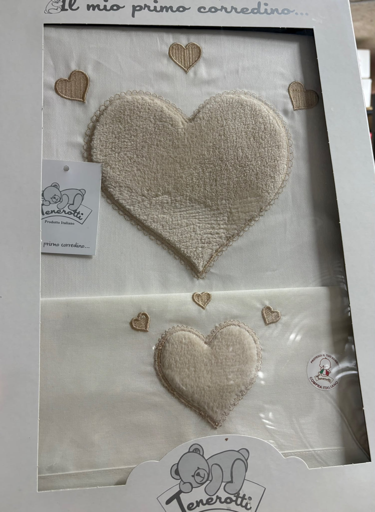 Piumoncino + Completo Lenzuola Tenerotti Cuore – Art. 38 505