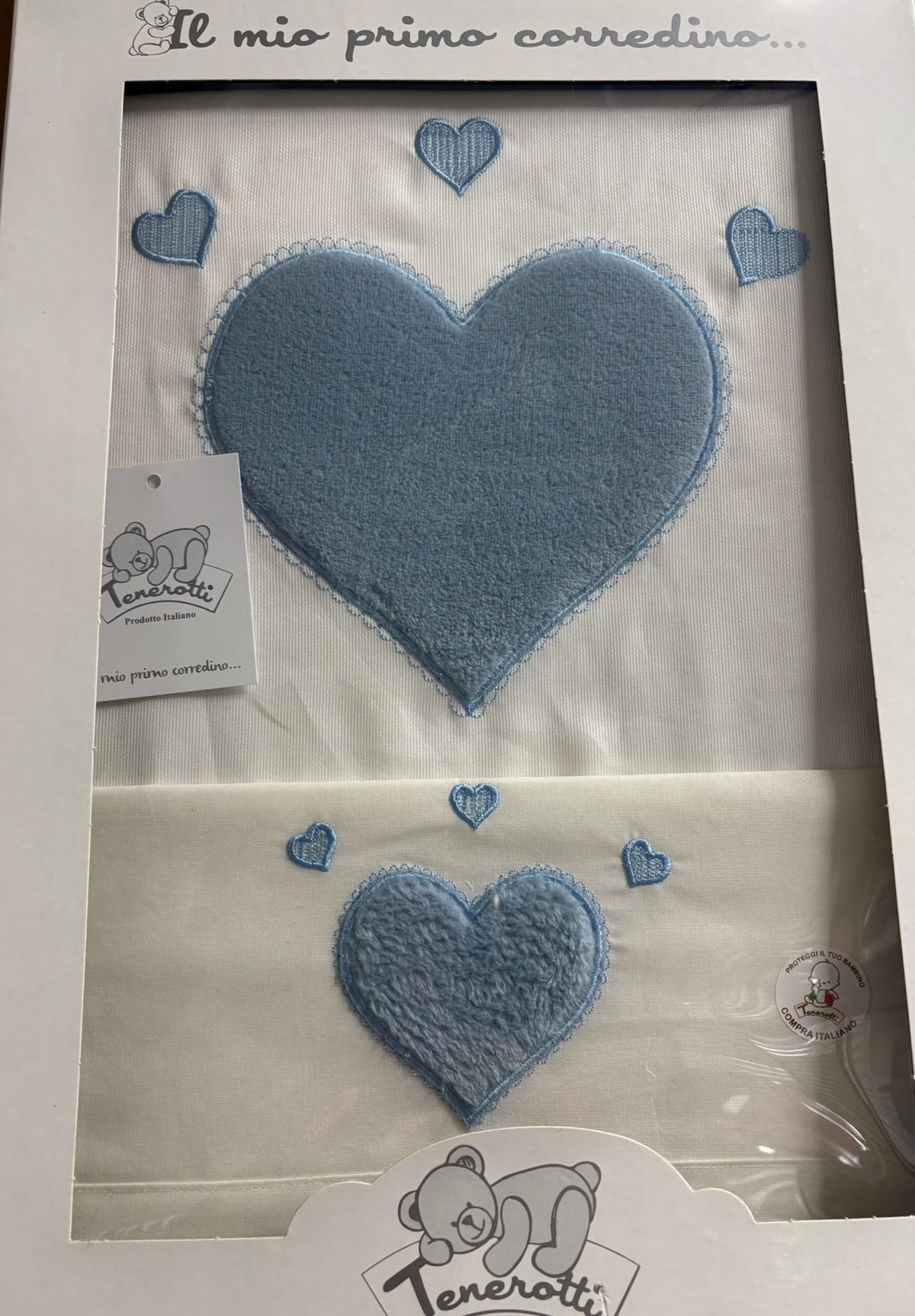 Piumoncino + Completo Lenzuola Tenerotti Cuore – Art. 38 505
