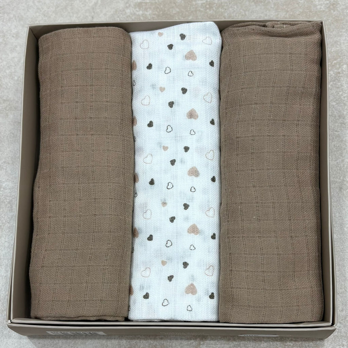 Set 3 Pezzi Quadrati in Garza – Roby Baby Art. Carlottina