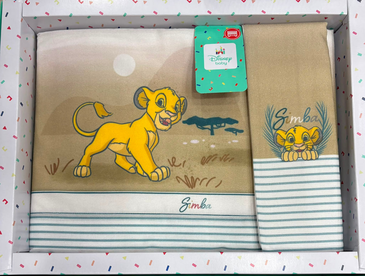 Lenzuola Culla Disney Baby 3 Pezzi – Simba e Marie